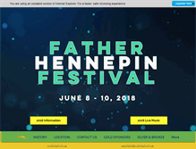 Tablet Screenshot of fatherhennepinfestival.com